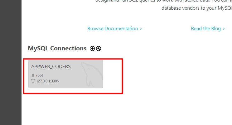 Now Double Click on Connection ER Diagram Appweb Coders