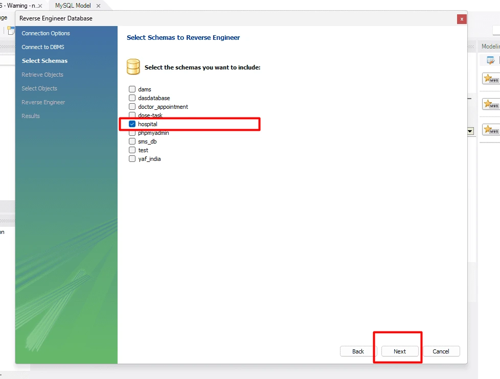 Select the Database Name ER Diagram Appweb Coders